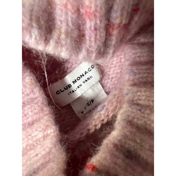 Club Monaco Pink Speckled Knit Long Sleeve Sweater Women’s Small - Picture 4 of 8